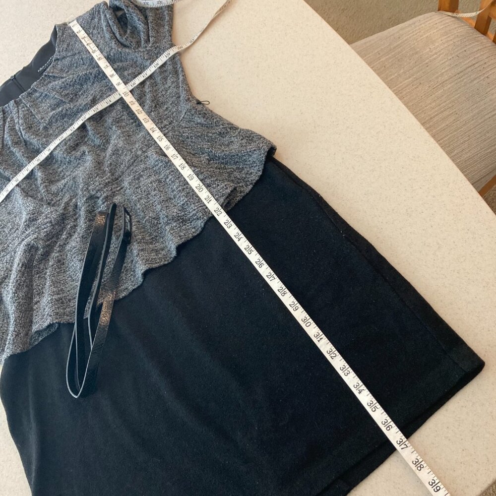Connected Apparel Dress Women Size 14 W Black Gray Knit Peplum - Picture 7 of 8